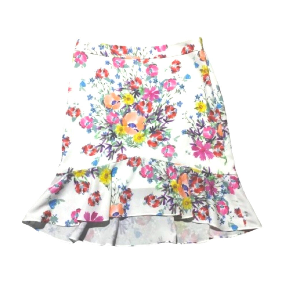 Marciano ✦ Delicate Floral Ruffle Hem Skirt (size 6)
